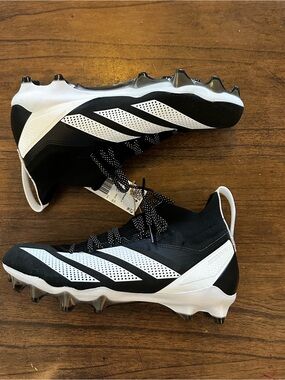 adidas Adizero Impact+ Football Cleats Black White Men’s 10 NWOT No Box